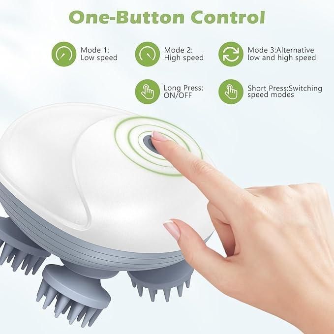 🧠 Electric Head Scalp Massager – Rechargeable & Waterproof
