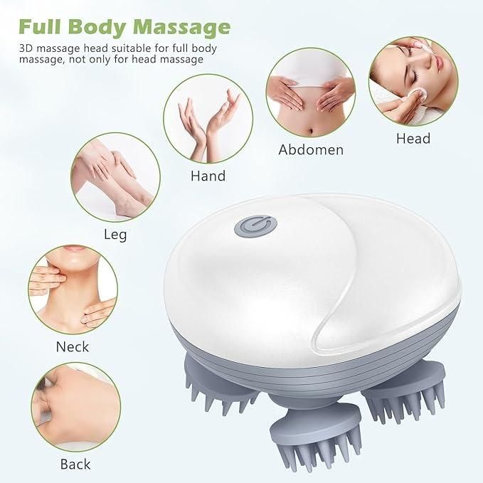 🧠 Electric Head Scalp Massager – Rechargeable & Waterproof