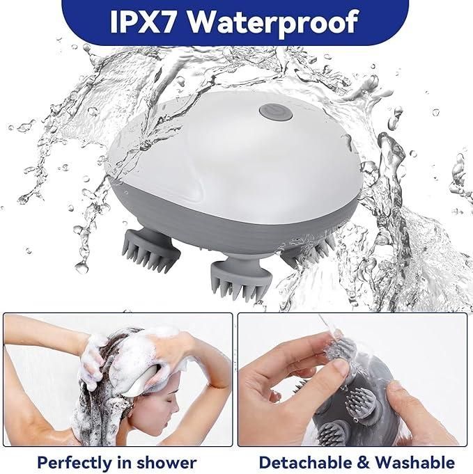 🧠 Electric Head Scalp Massager – Rechargeable & Waterproof