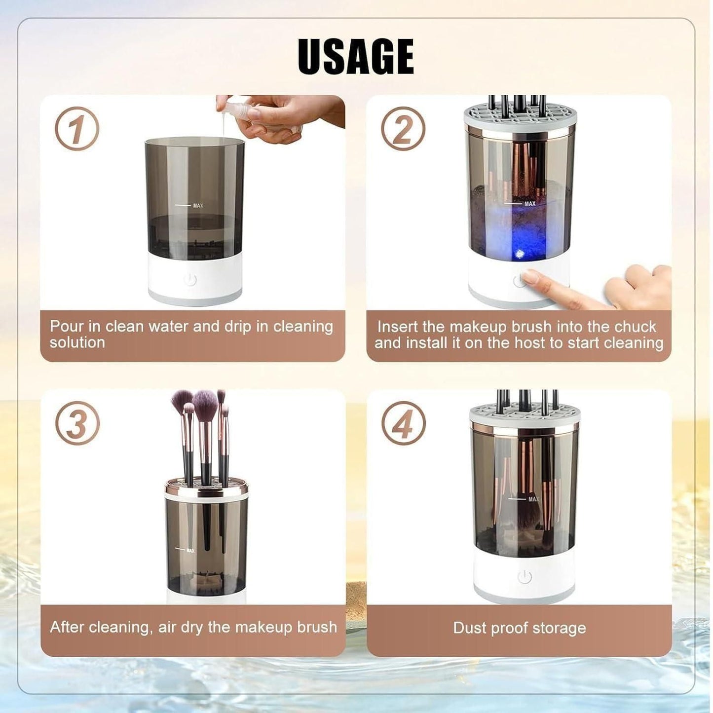 💄 Electric Makeup Brush Cleaner – USB Rechargeable | Deep Clean in Seconds