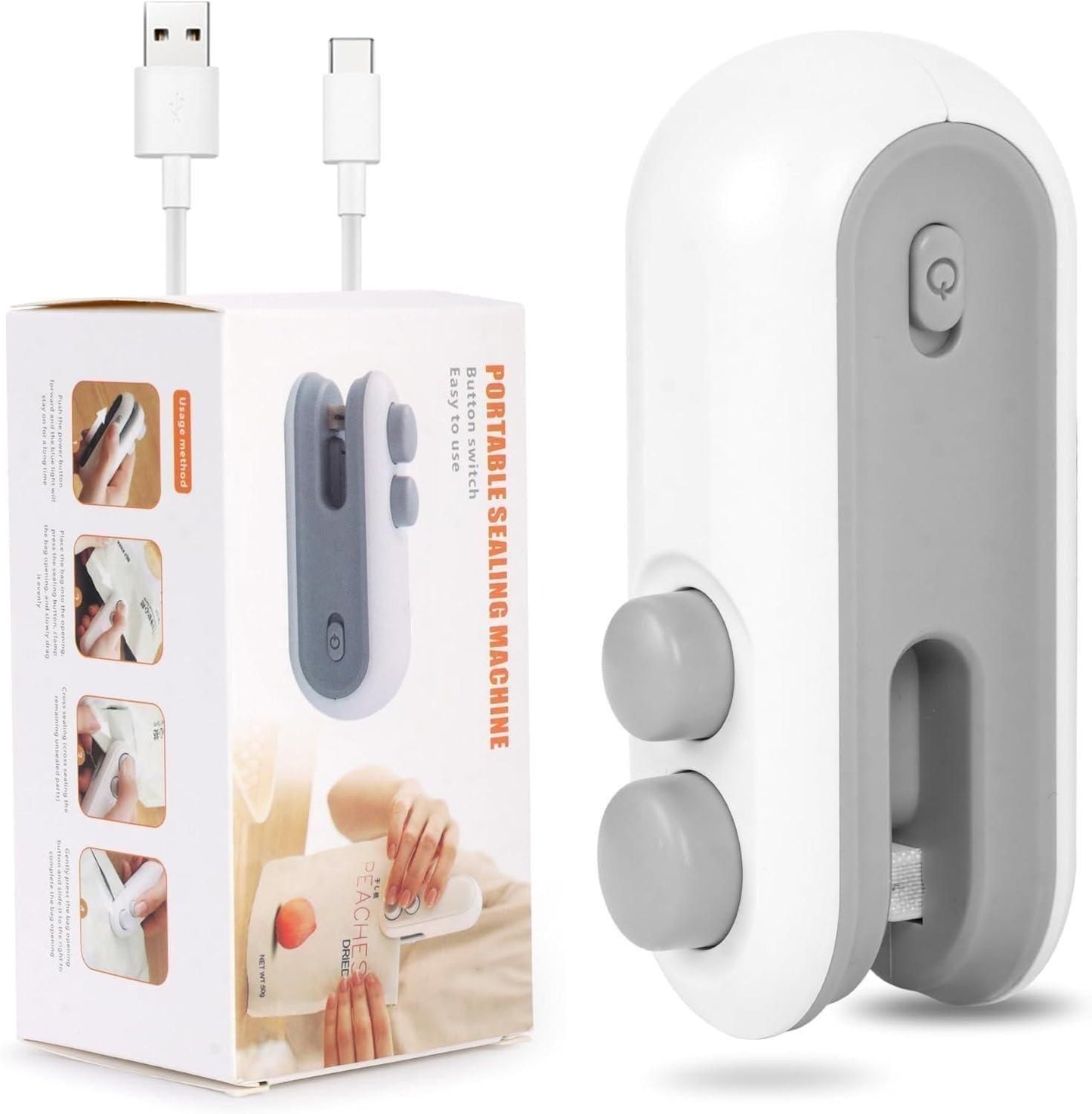 Portable Mini Sealing Machine 2-in-1 – USB Rechargeable