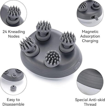 🧠 Electric Head Scalp Massager – Rechargeable & Waterproof